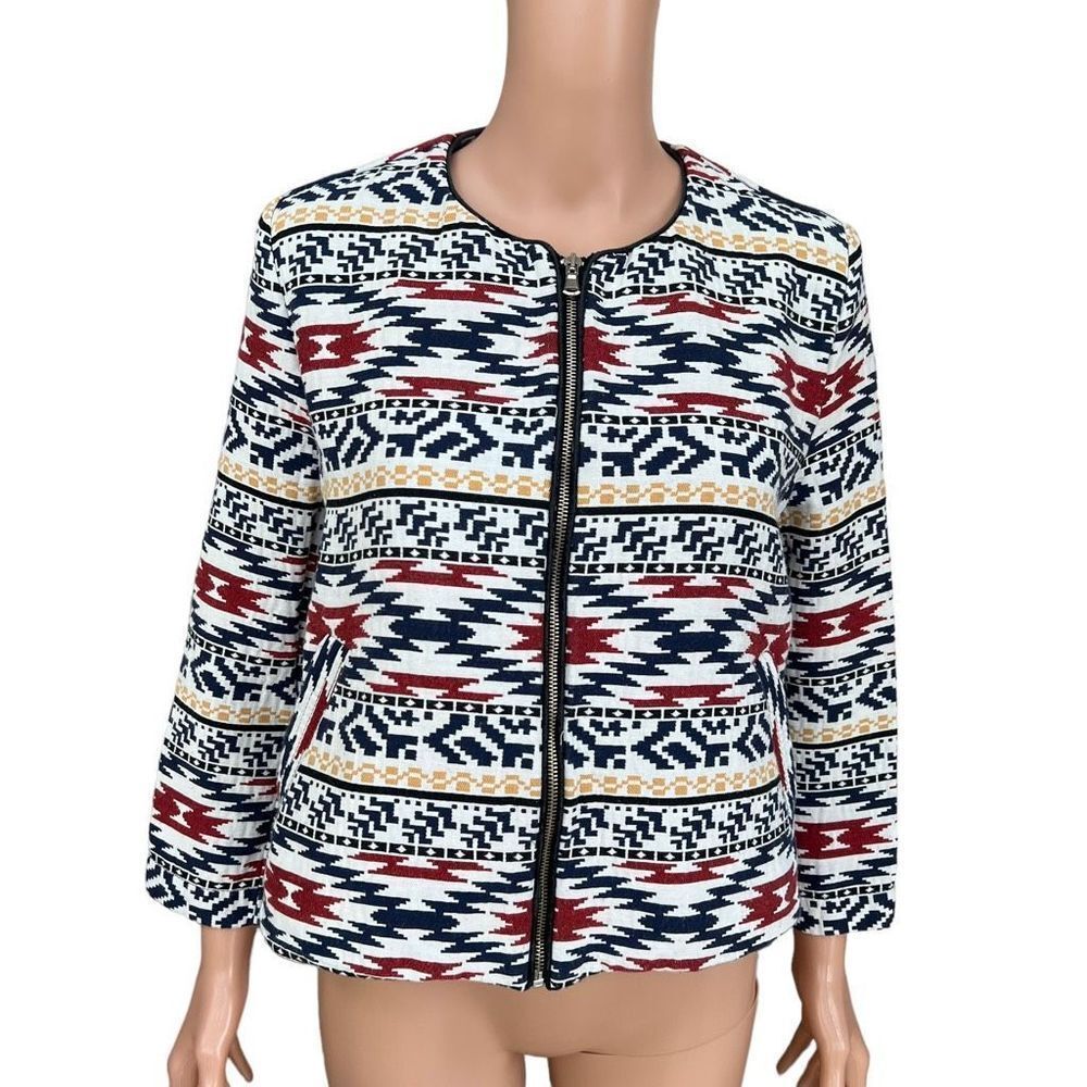 ZARA Aztec/Tapestry Print Jacket cotton size L